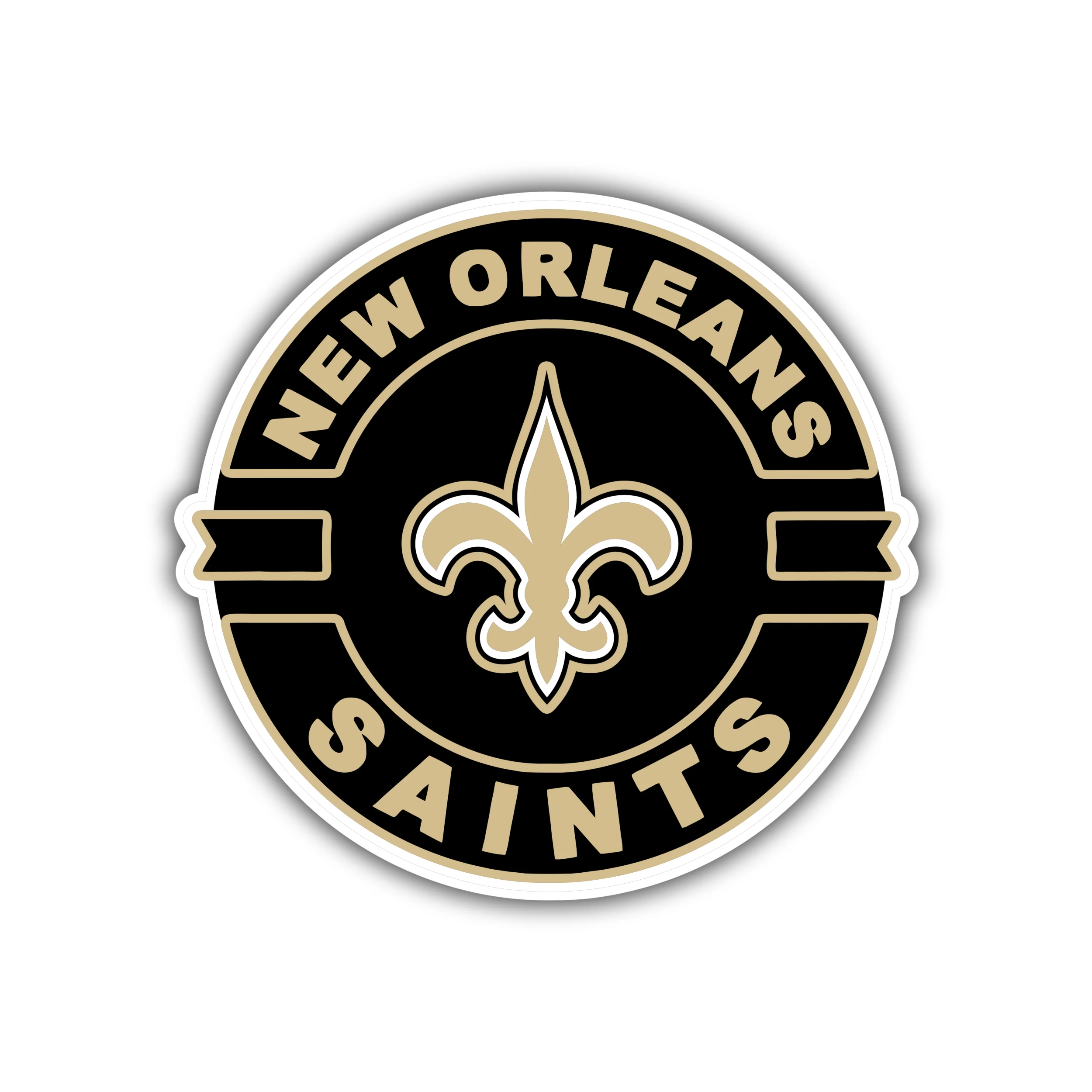 New Orleans Saints - Black Circle - Iron On DTF Transfer - Custom Size