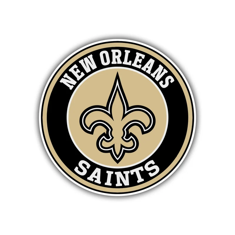 New Orleans Saints Circle Full Color Vinyl Sticker - Custom Size