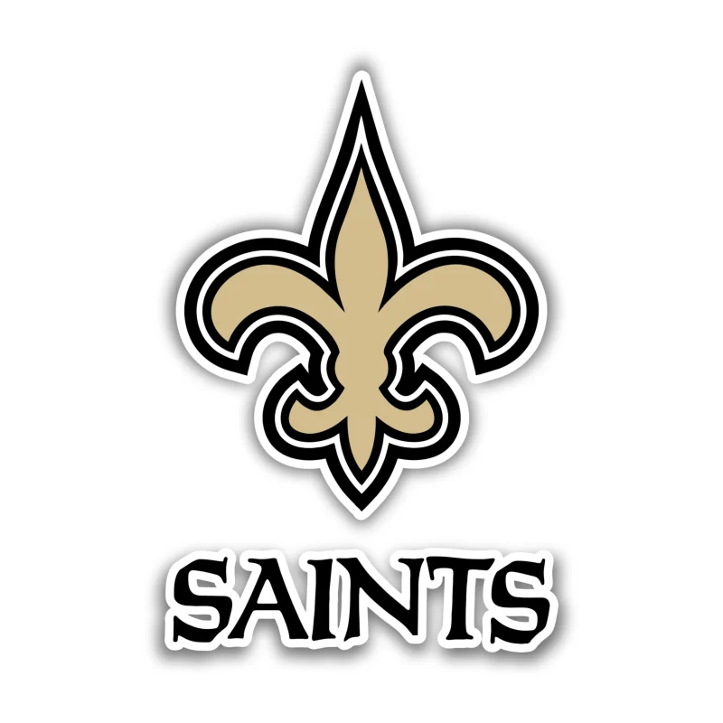 New Orleans Saints - Logo with Lettering Below - Iron On DTF Transfer - Custom Size