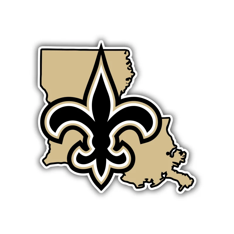 New Orleans Saints State Full Color Vinyl Sticker - Custom Size