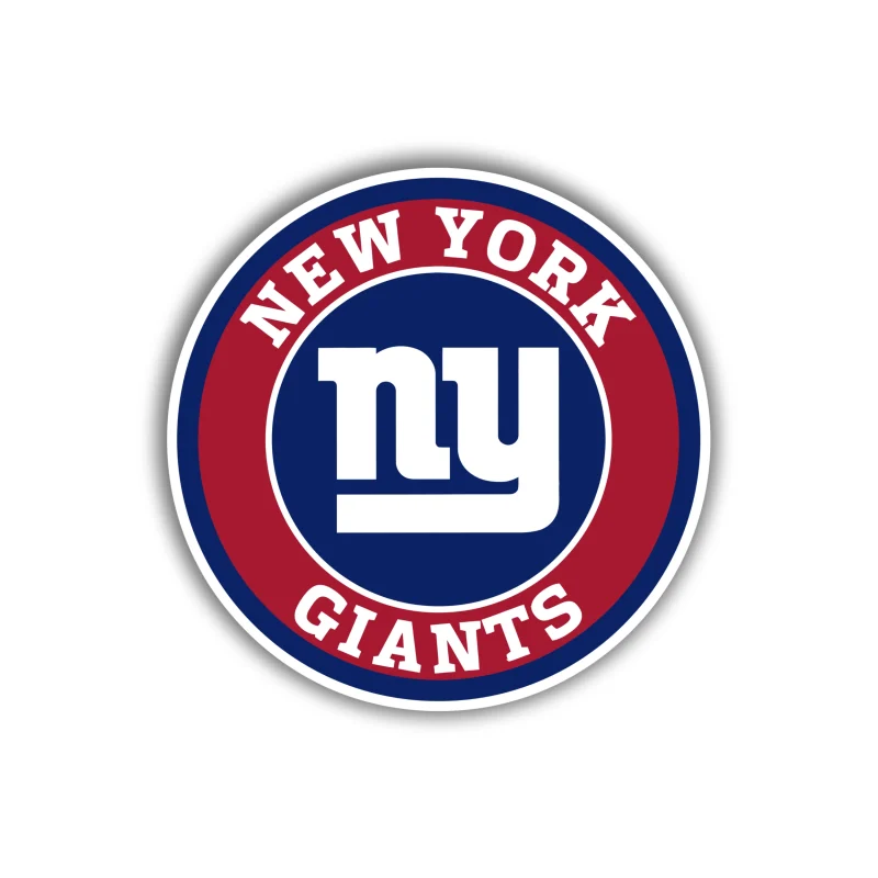 New York Giants - Dark Blue And Red Circle - Full Color Vinyl Sticker - Custom Size