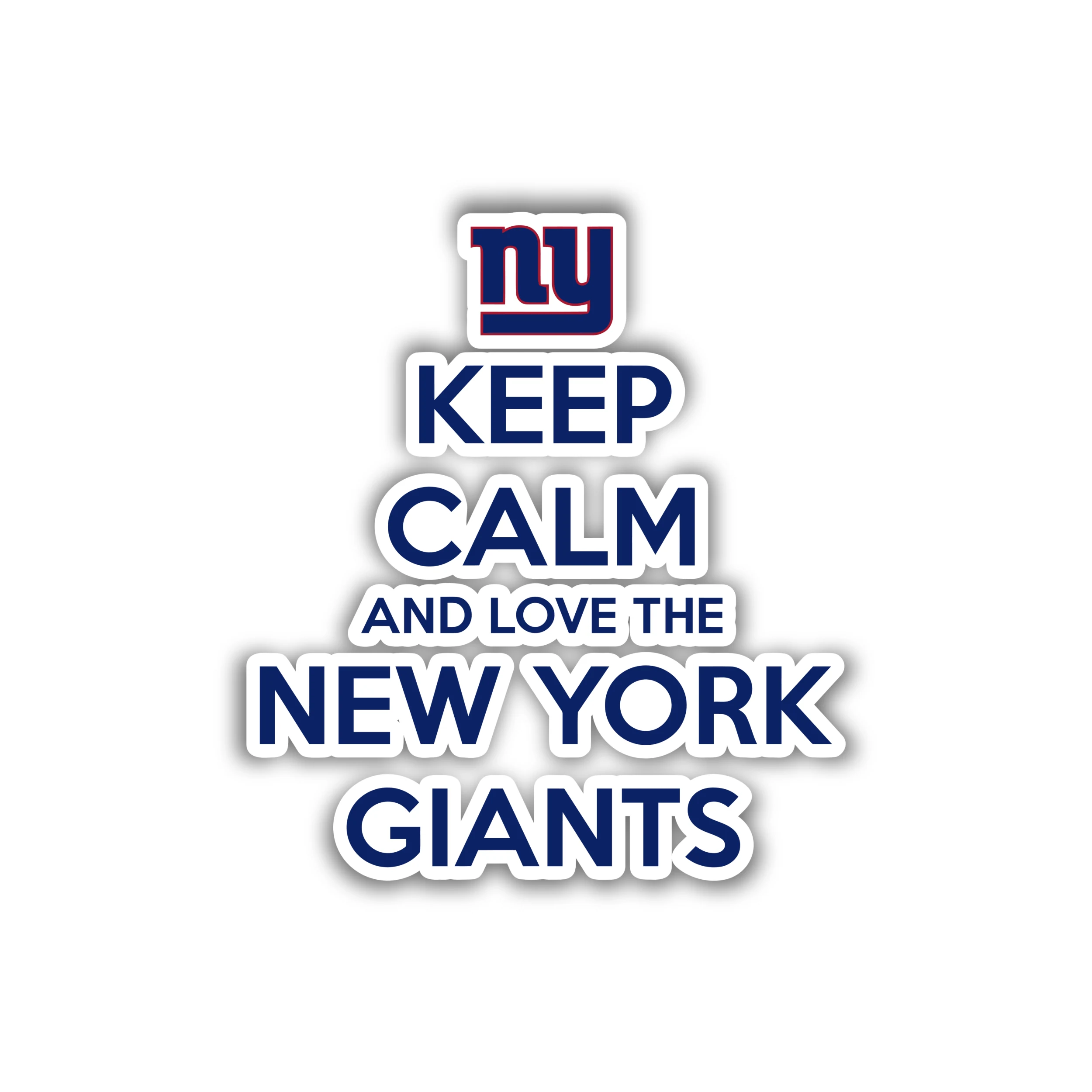 New York Giants - Keep Calm - Full Color Vinyl Sticker - Custom Size