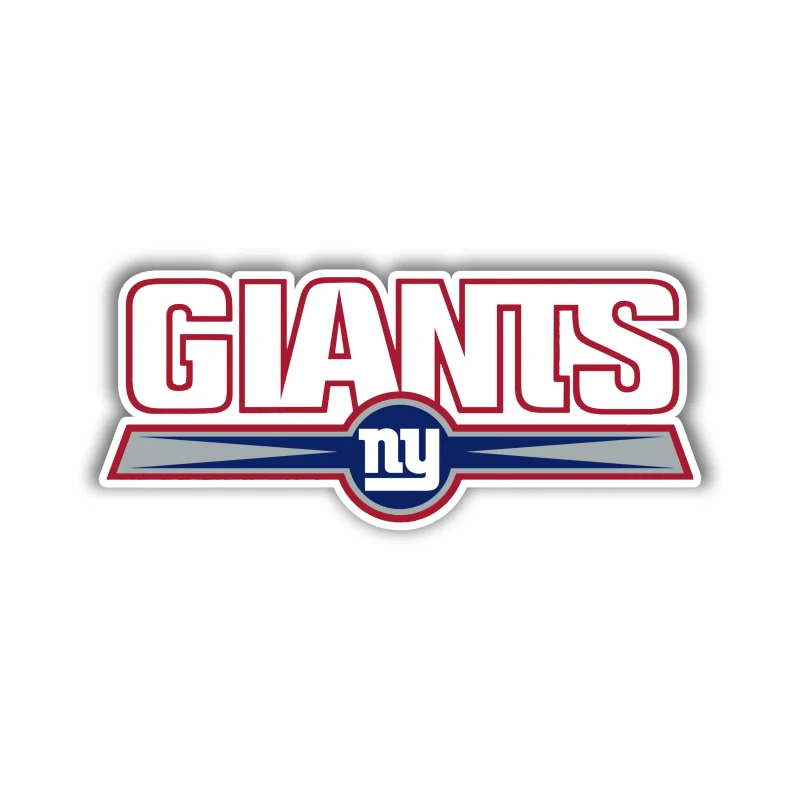New York Giants - White Giants NY - Full Color Vinyl Sticker - Custom Size