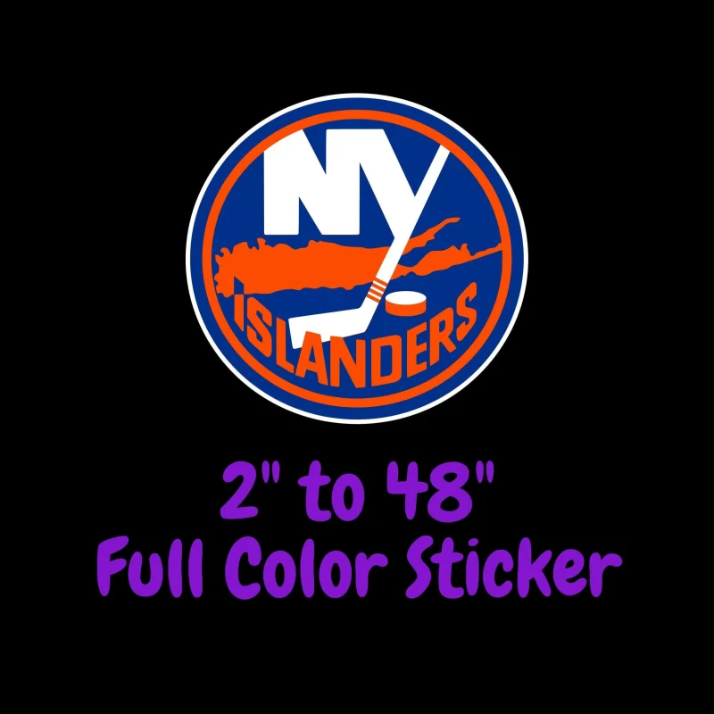 New York Islanders - Bright Circle - Full Color Vinyl Sticker - Custom Size