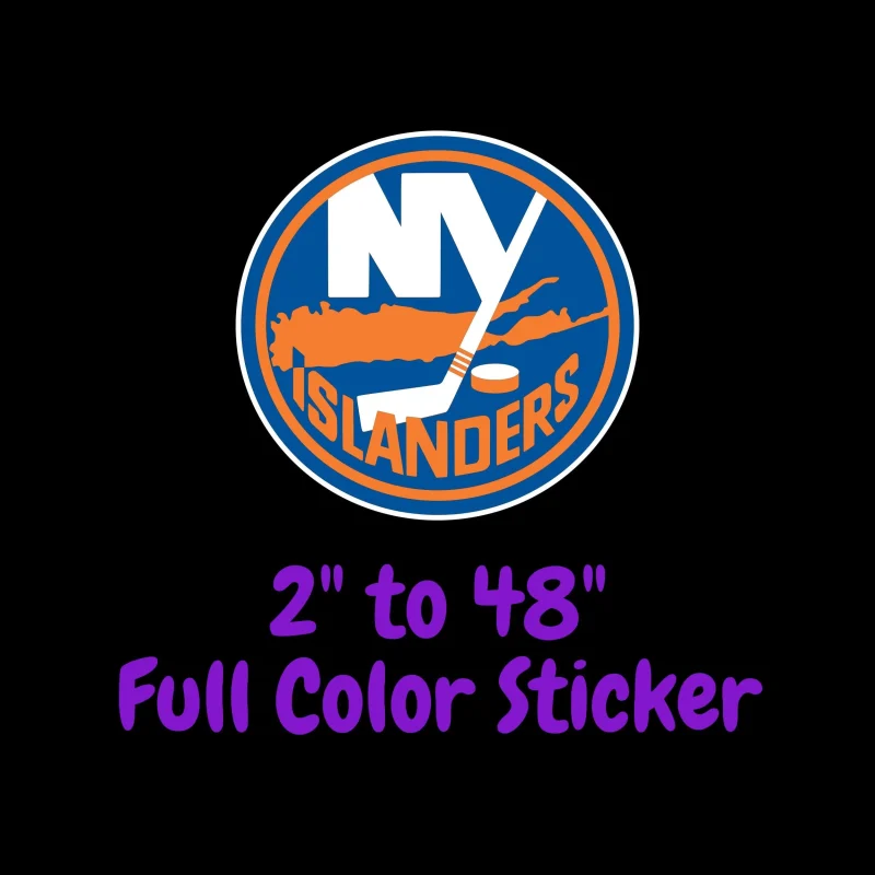 New York Islanders - Dull Circle - Full Color Vinyl Sticker - Custom Size