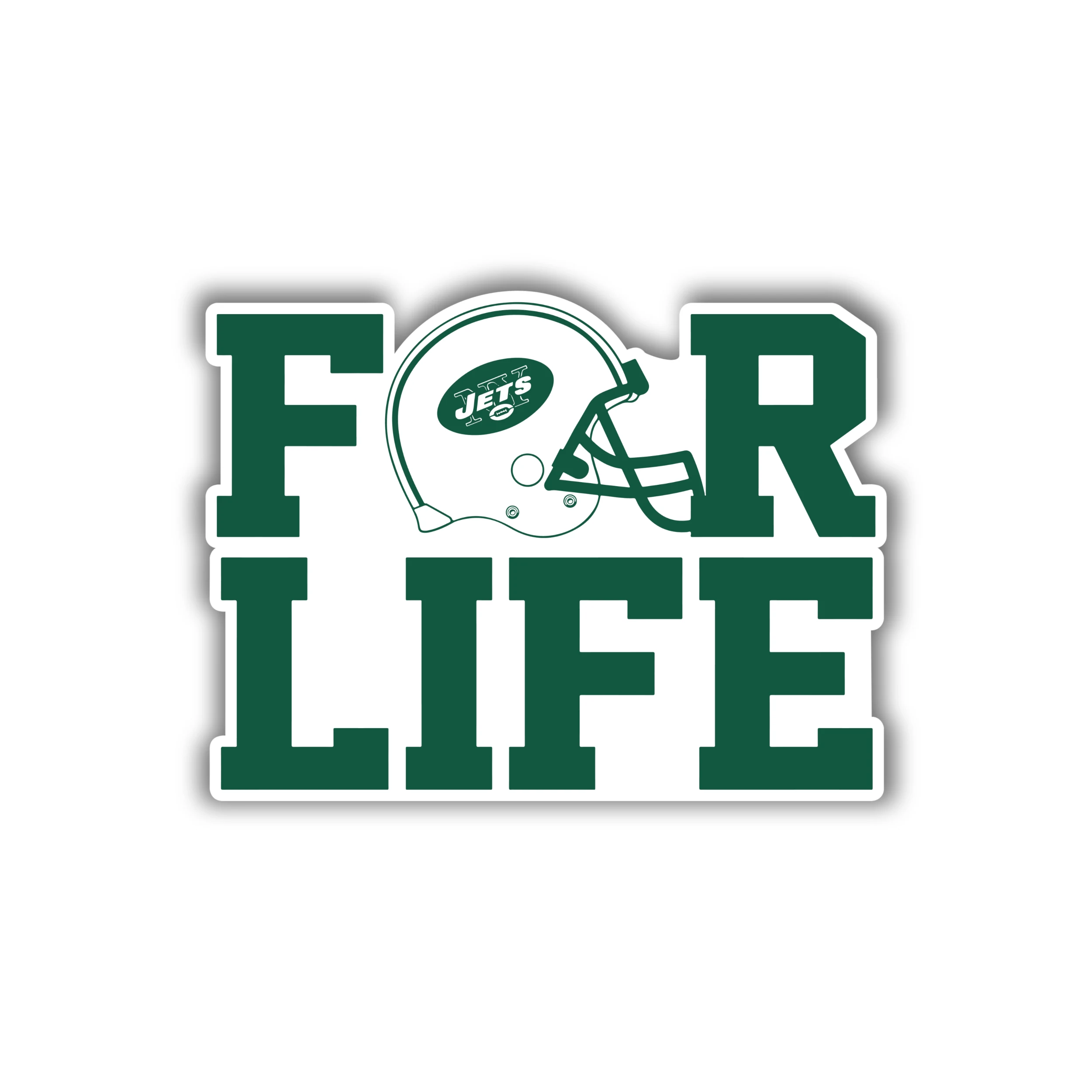 New York Jets - For Life Helmet - Iron On DTF Transfer - Custom Size