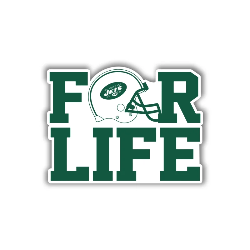 New York Jets - For Life Helmet - Temporary Tattoo