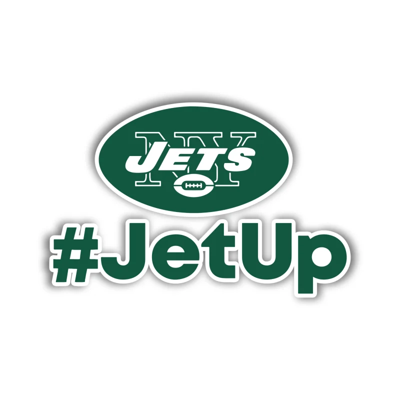 New York Jets - #JetUp- Full Color Vinyl Sticker - Custom Size