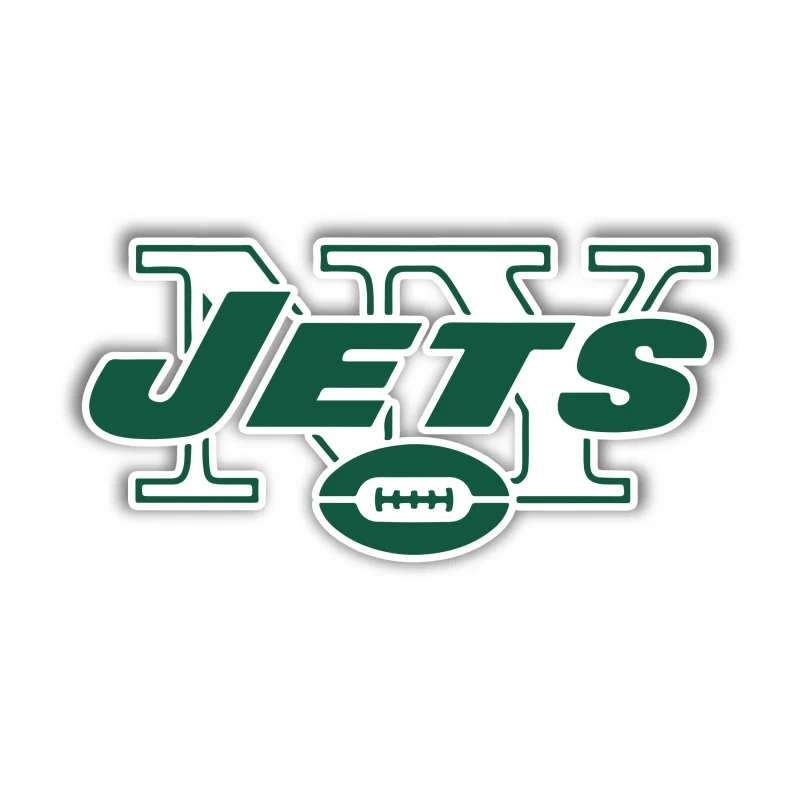 New York Jets - Name - Full Color Vinyl Sticker - Custom Size