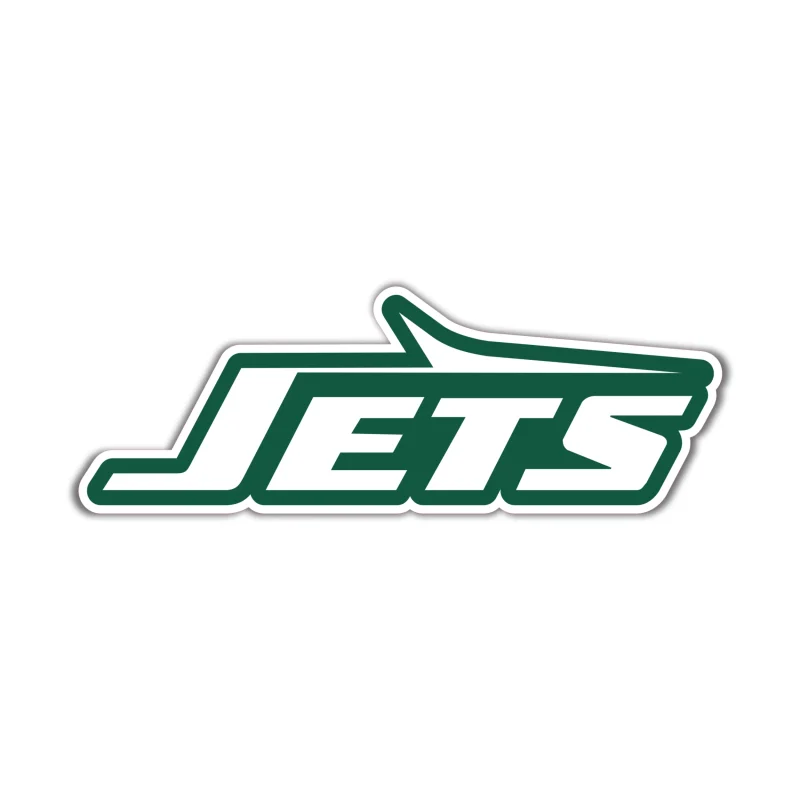 New York Jets - White Jets Green Outline - Iron On DTF Transfer - Custom Size