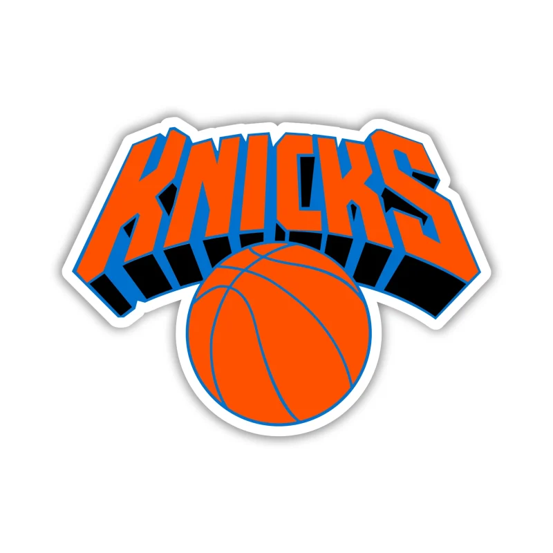 New York Knicks - Orange Basketball With Name Above - Temporary Tattoo