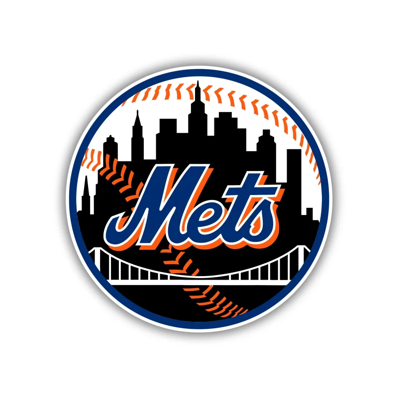 New York Mets - Black Circle With Bridge - Temporary Tattoo