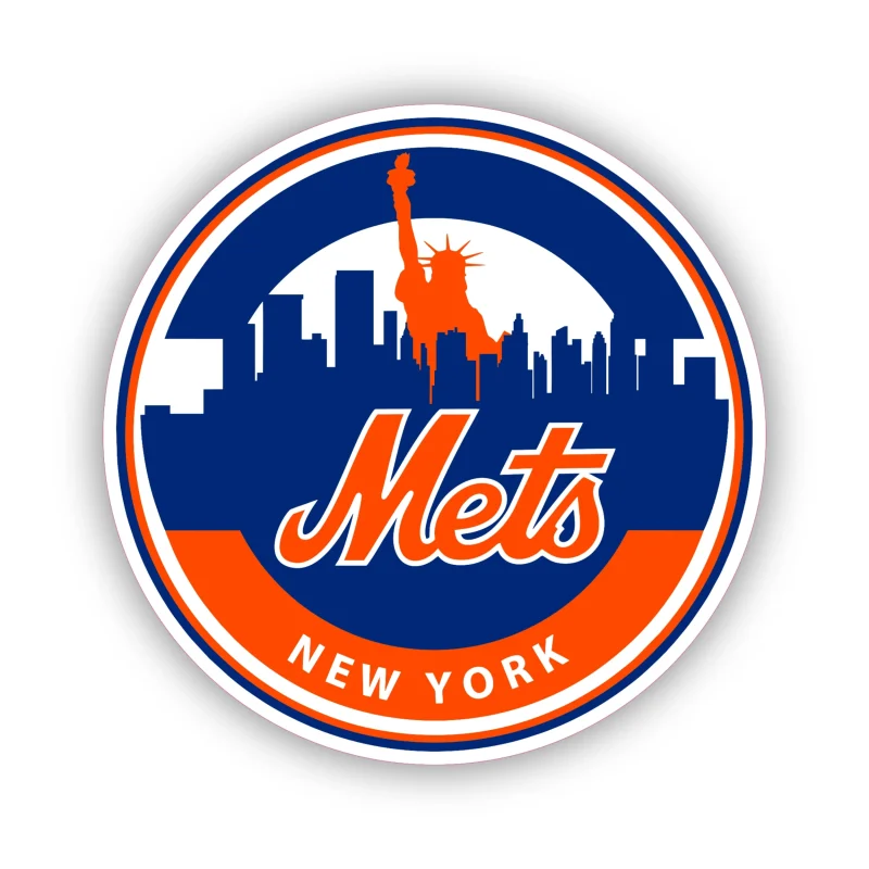 New York Mets - Blue and Orange Circle - Iron On DTF Transfer - Custom Size