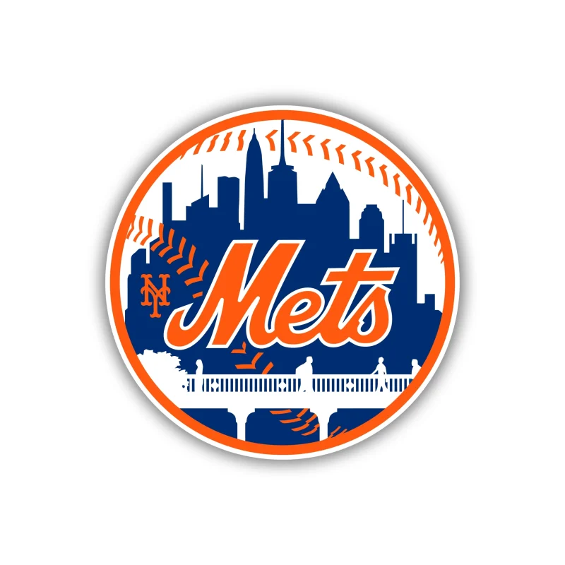 New York Mets - Blue Circle with Train - Iron On DTF Transfer - Custom Size