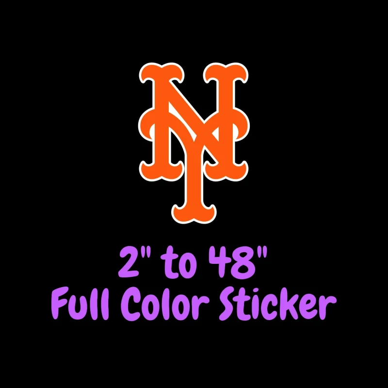 New York Mets - Orange NY - Full Color Vinyl Sticker - Custom Size