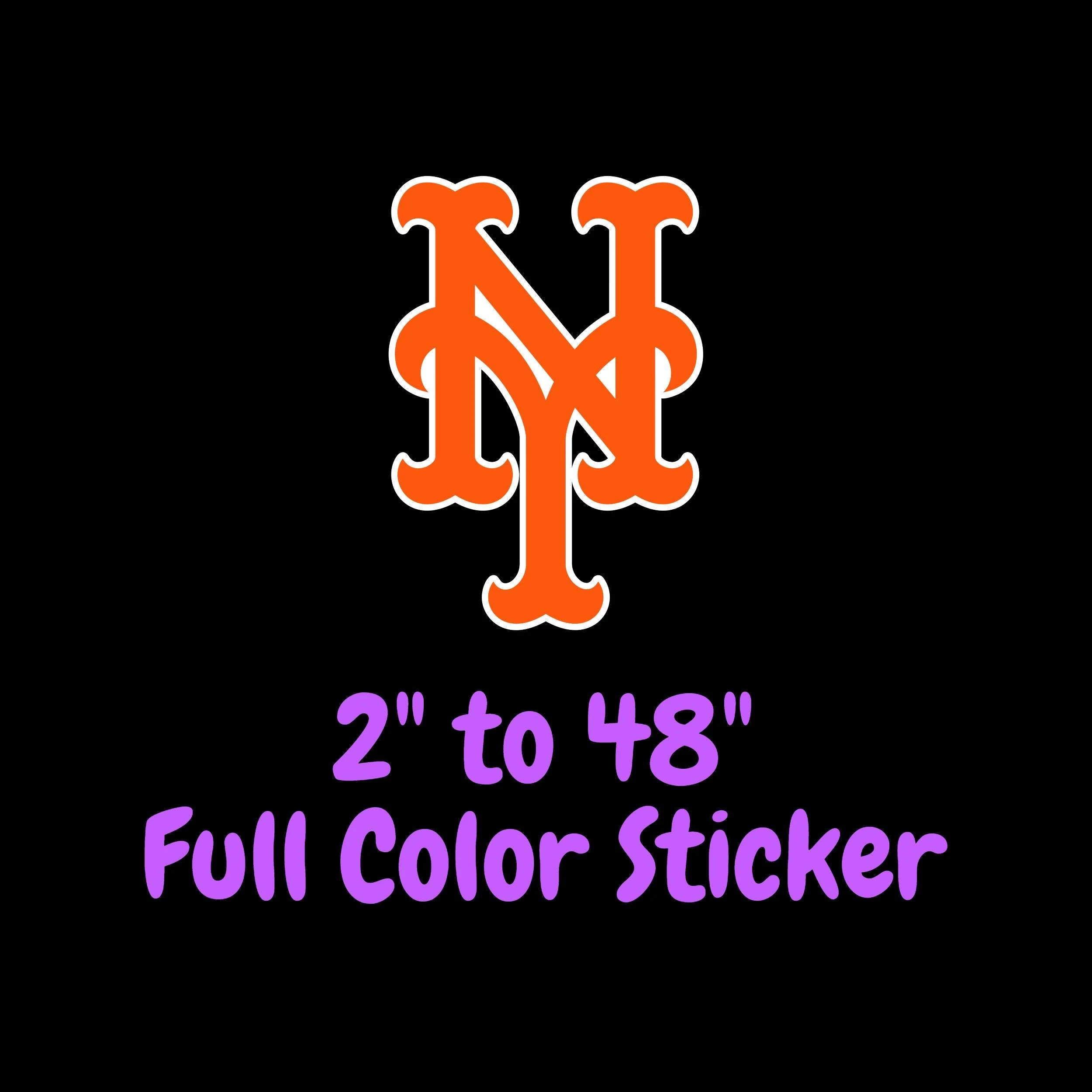 New York Mets - Orange NY - Full Color Vinyl Sticker - Custom Size