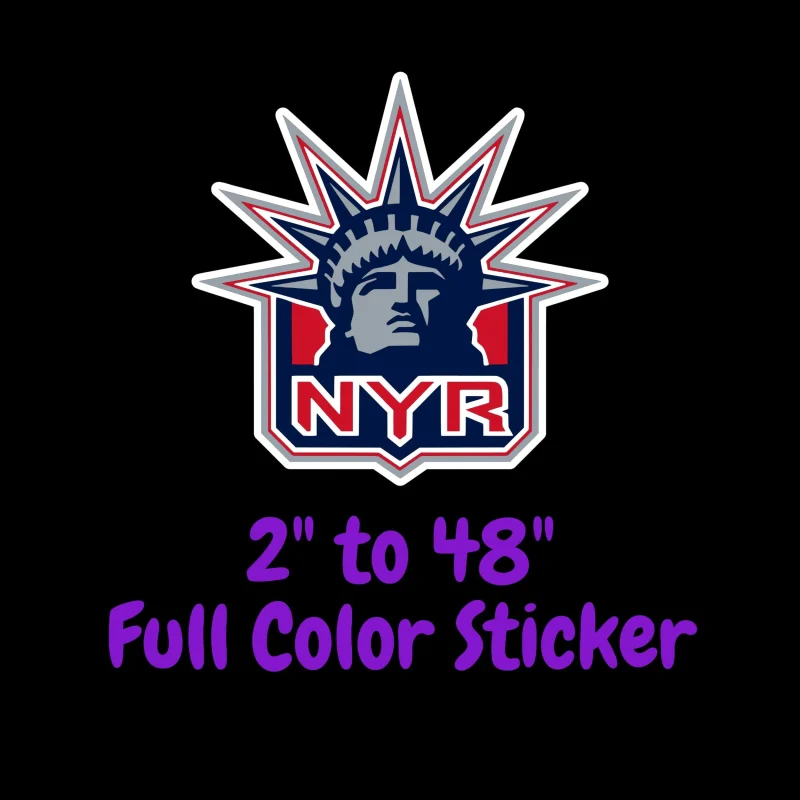 New York Rangers - Liberty - Full Color Vinyl Sticker - Custom Size