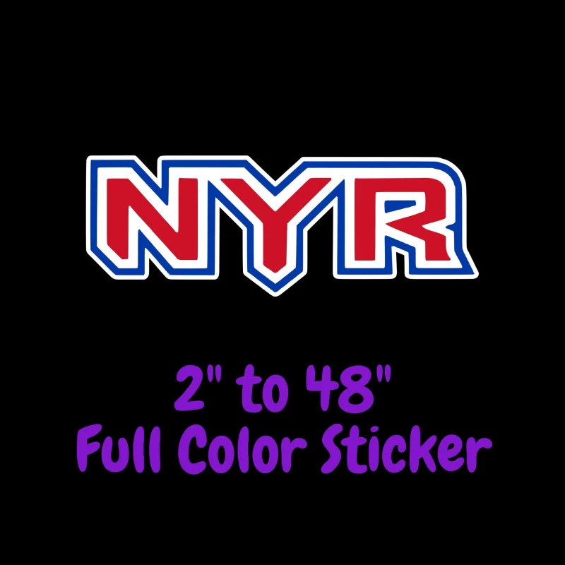 New York Rangers - NYR - Full Color Vinyl Sticker - Custom Size