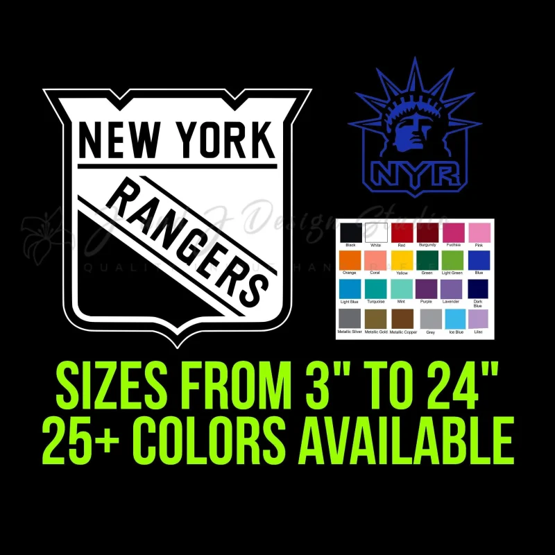New York Rangers Vinyl Decal - Custom Size