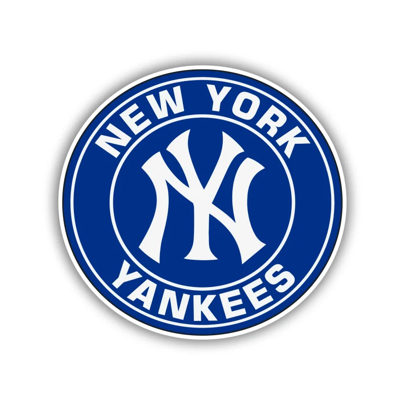 New York Yankees - Blue Circle with Name - Iron On DTF Transfer - Custom Size