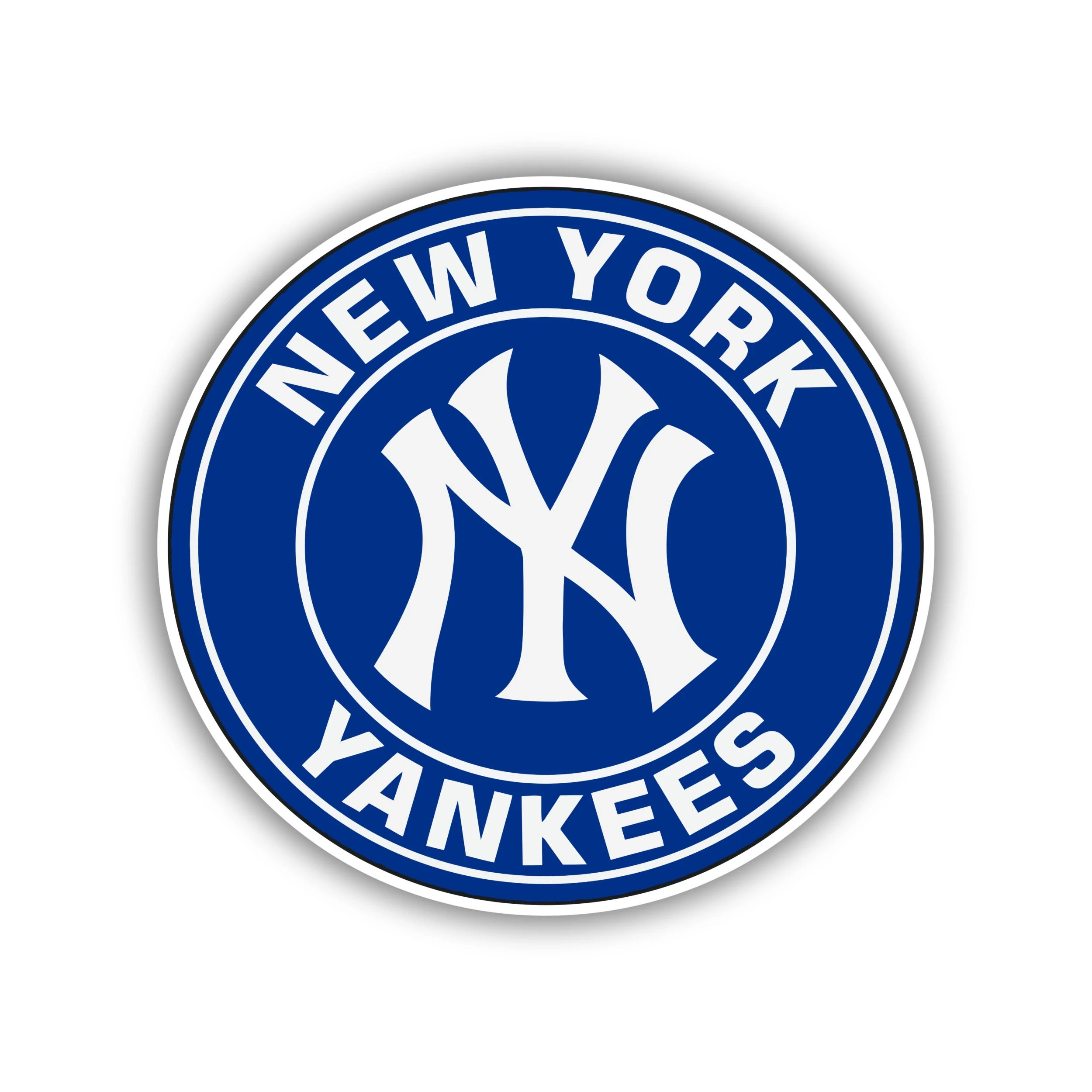 New York Yankees - Blue Circle with Name - Iron On DTF Transfer - Custom Size