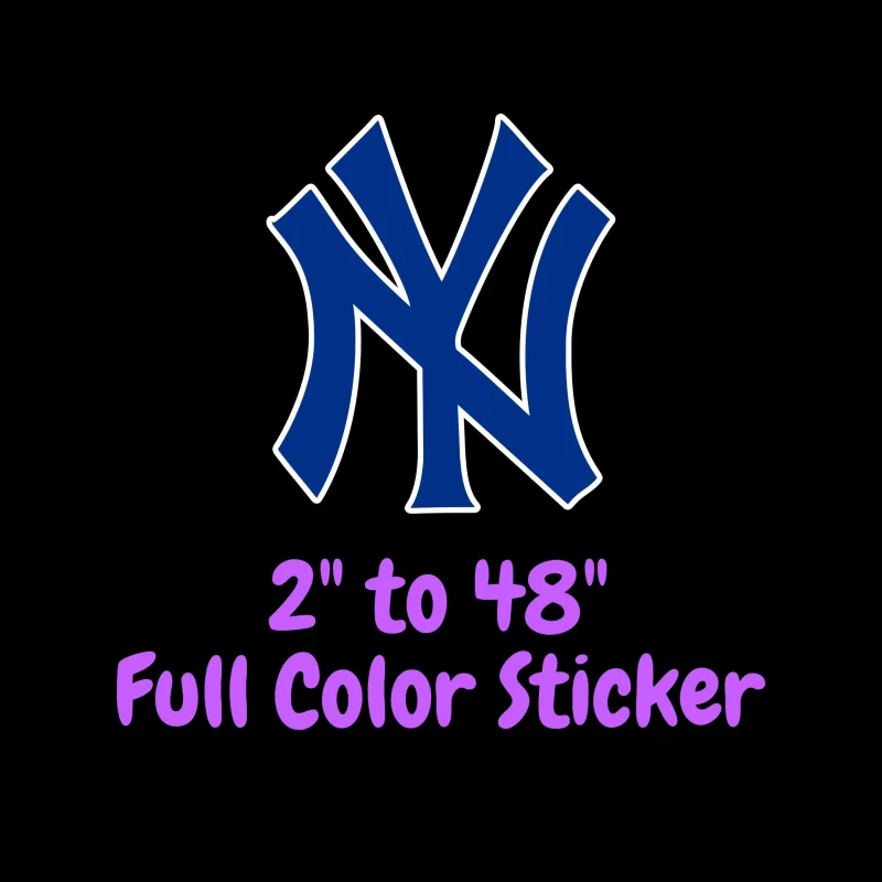 New York Yankees - Blue NY - Full Color Vinyl Sticker - Custom Size
