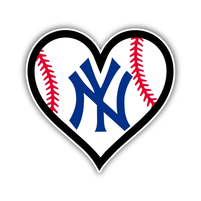 New York Yankees - Heart - Iron On DTF Transfer - Custom Size