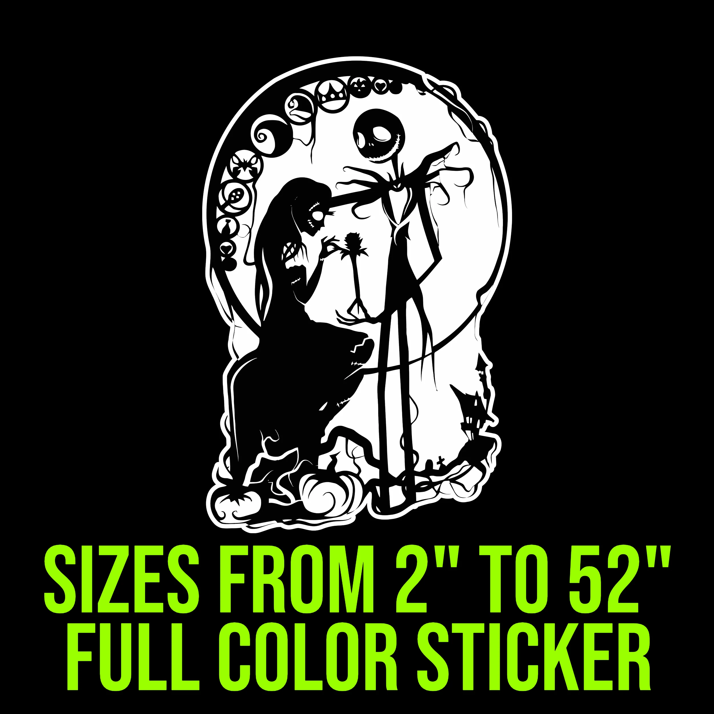 Nightmare Before Christmas Full Color Vinyl Sticker - Custom Size