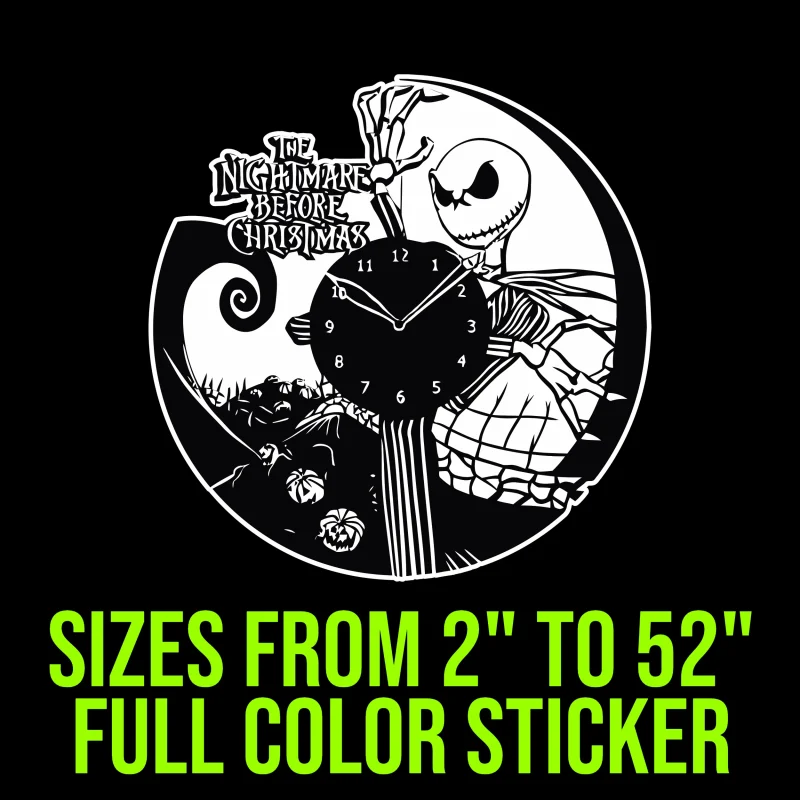 Nightmare Before Christmas Full Color Vinyl Sticker - Custom Size