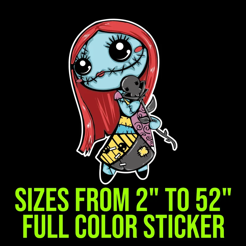 Nightmare Before Christmas Full Color Vinyl Sticker - Custom Size