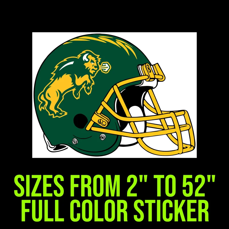 North Dakota State Bison Full Color Vinyl Decal - Custom Size