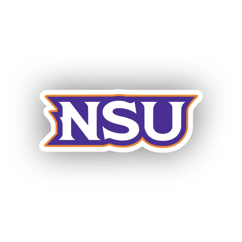 Northwestern State - Orange and Purple NSU - Full Color Vinyl Decal - Custom Size