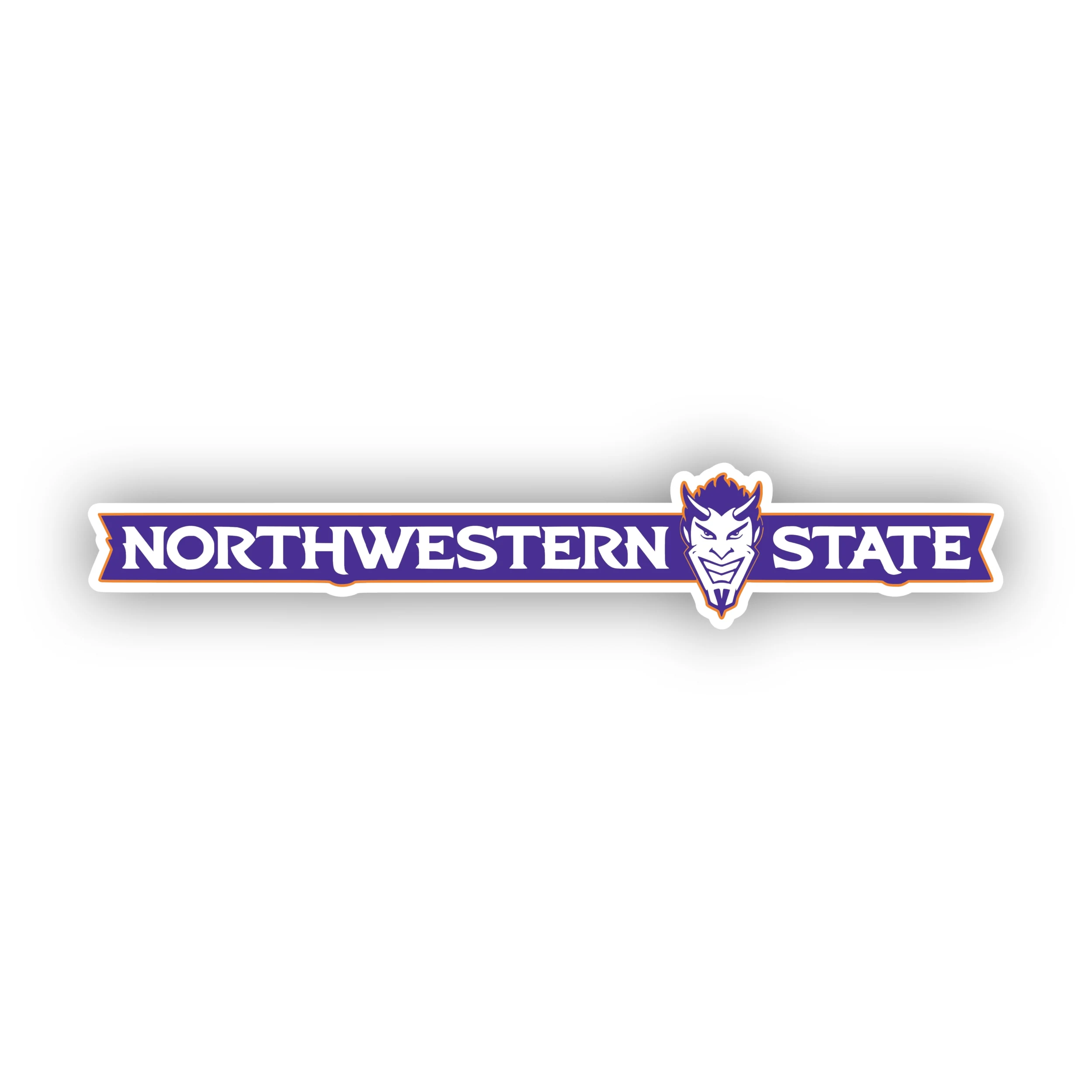 Northwestern State - Purple and White Name with Head - Iron On DTF Transfer - Custom Size