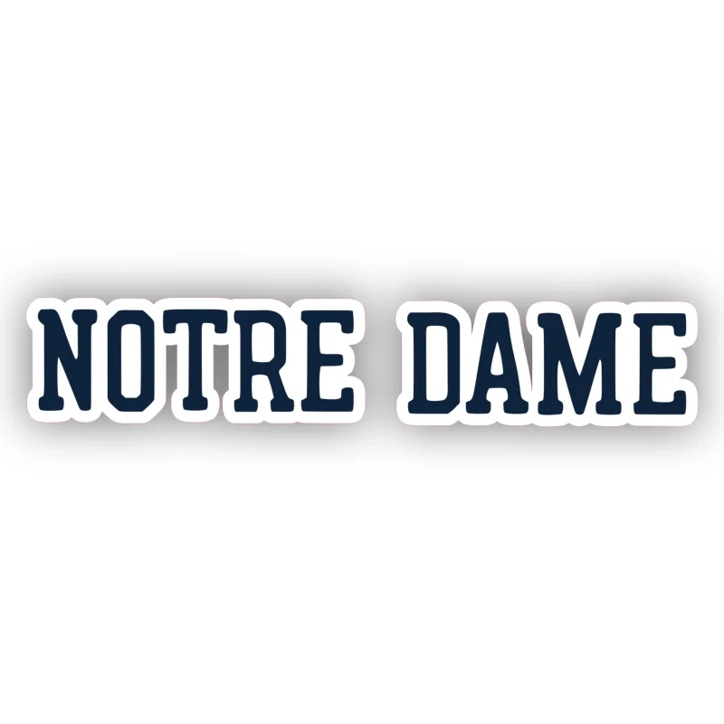 Notre Dame - Blue Lettering - Temporary Tattoo