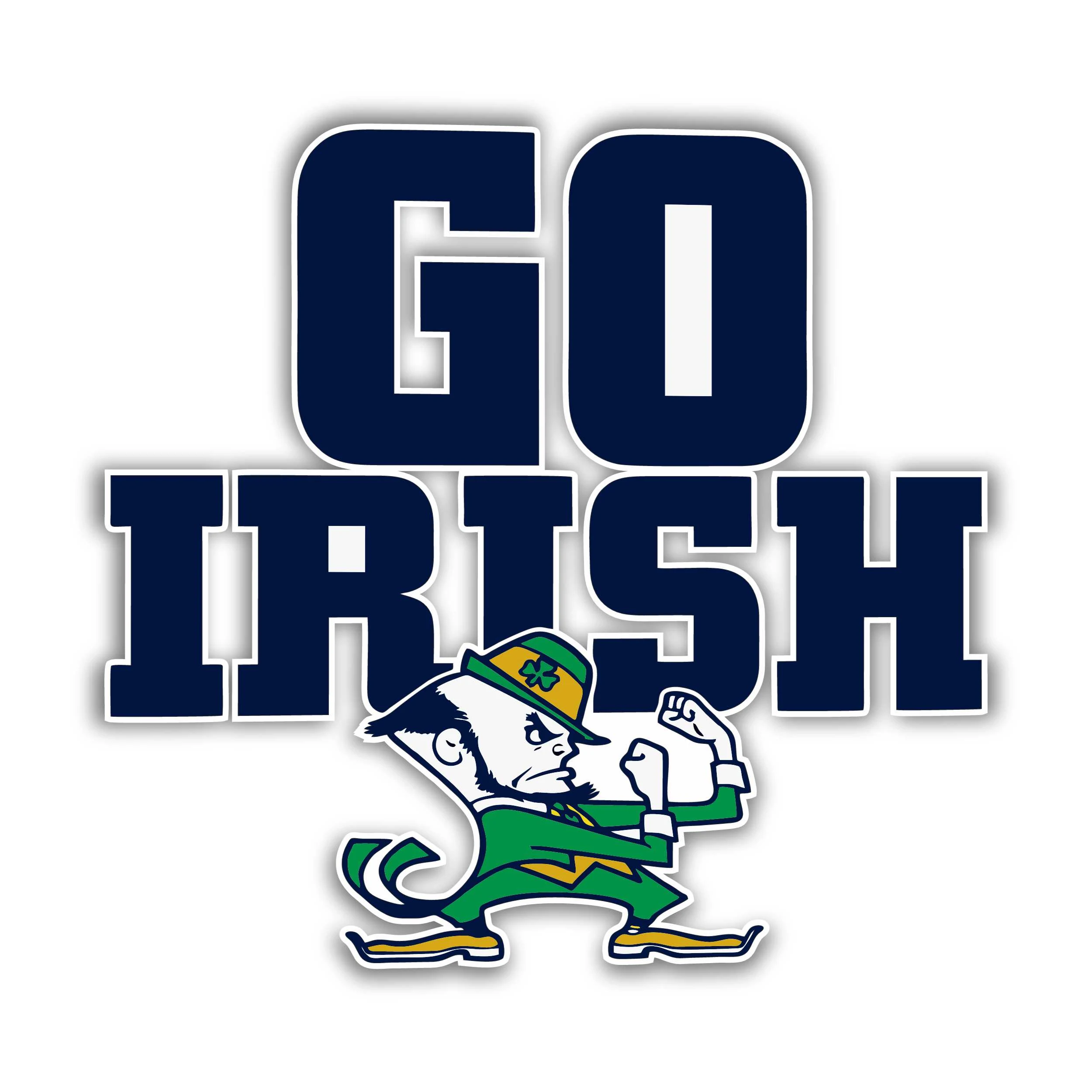 Notre Dame - Go Irish - Full Color Vinyl Sticker - Custom Size