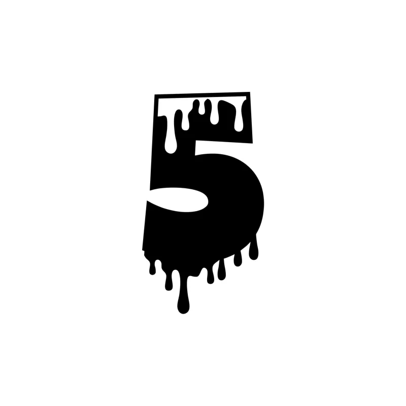 Number Five - Vinyl Decal - Custom Size