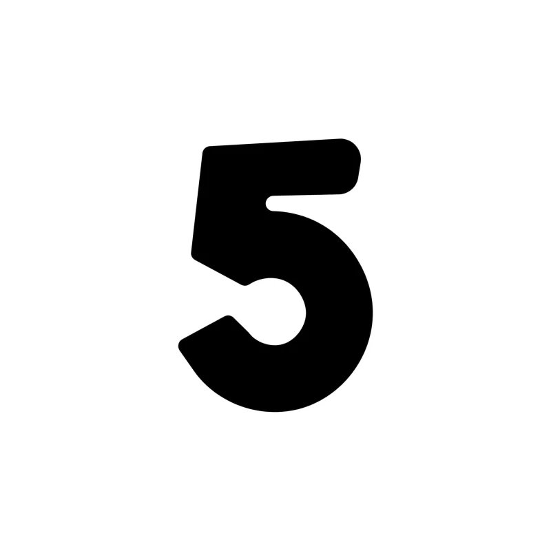 Number Five - Vinyl Decal - Custom Size