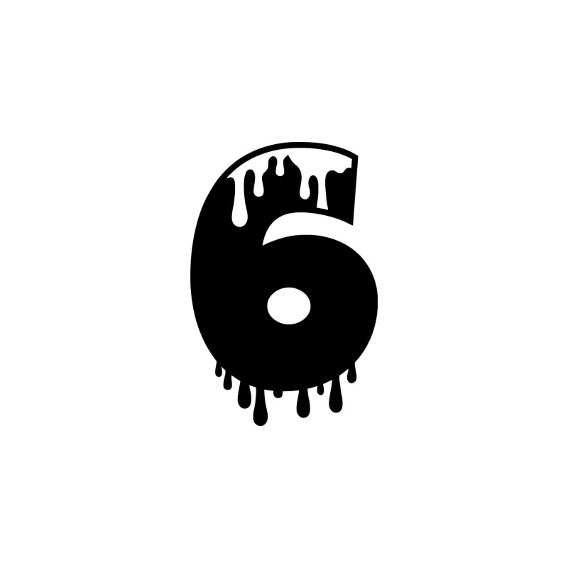 Number Six - Vinyl Decal - Custom Size