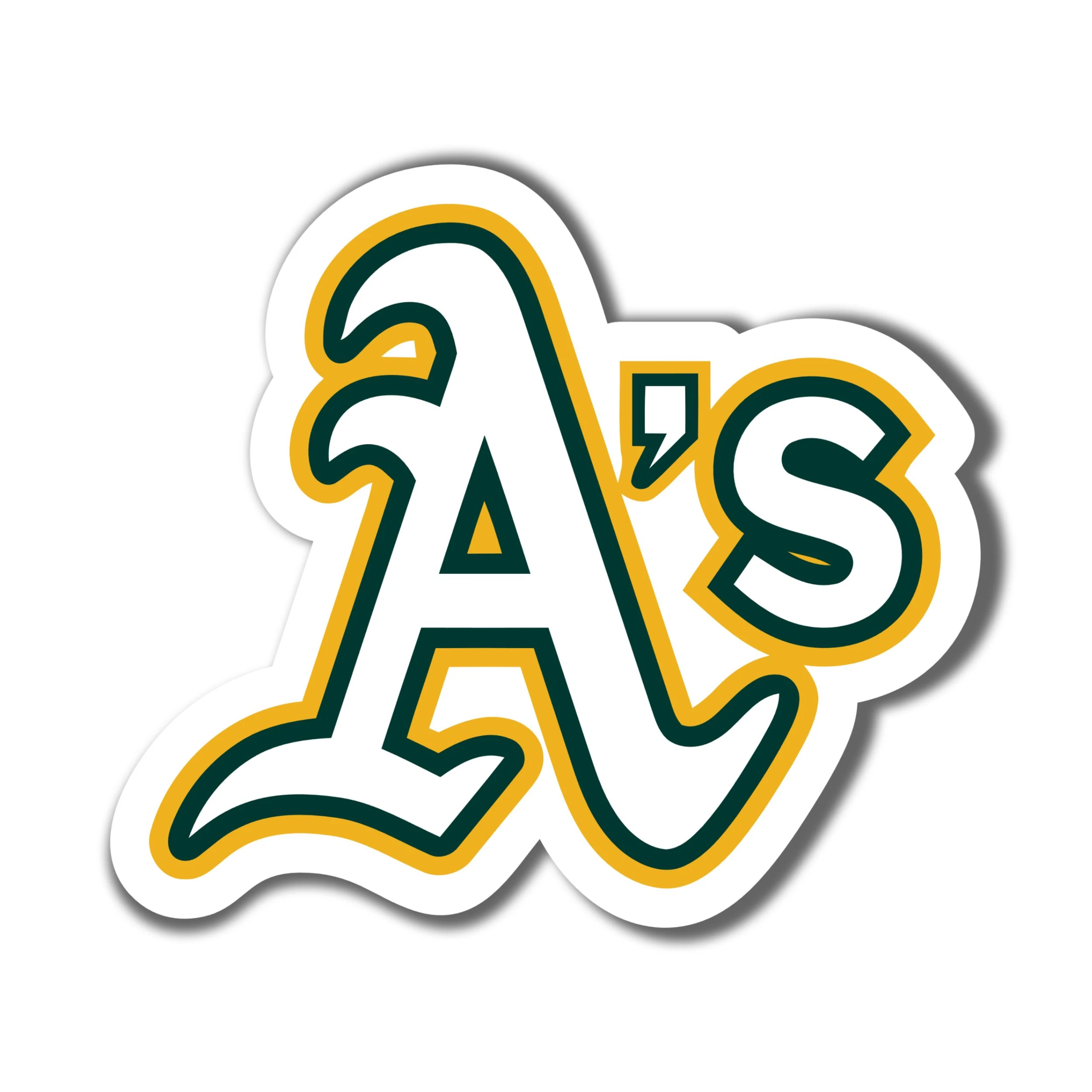 Oakland Athletics - A's - Full Color Vinyl Sticker - Custom Size