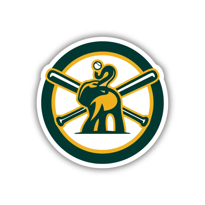 Oakland Athletics - Circle with Elephant - Iron On DTF Transfer - Custom Size
