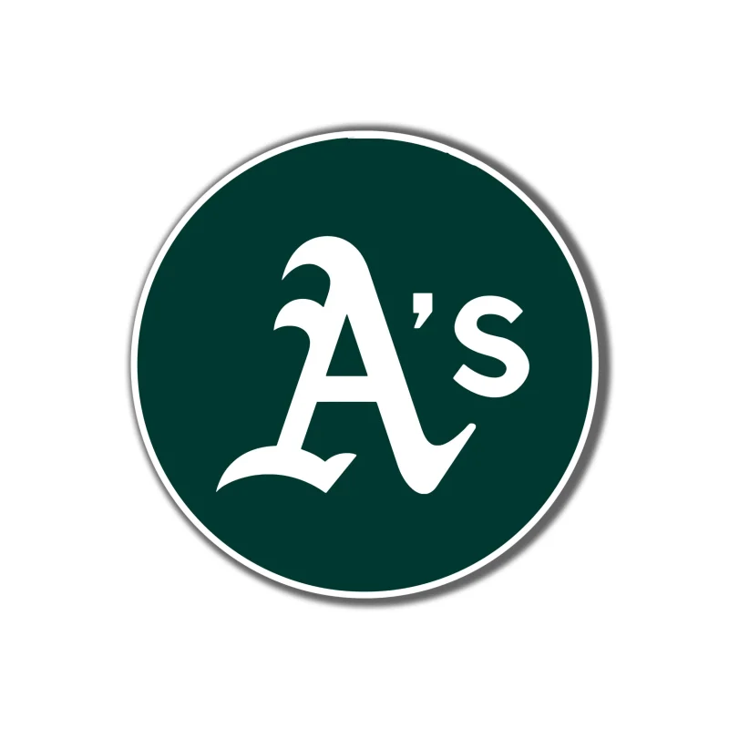 Oakland Athletics - Green Circle With A's - Full Color Vinyl Sticker - Custom Size