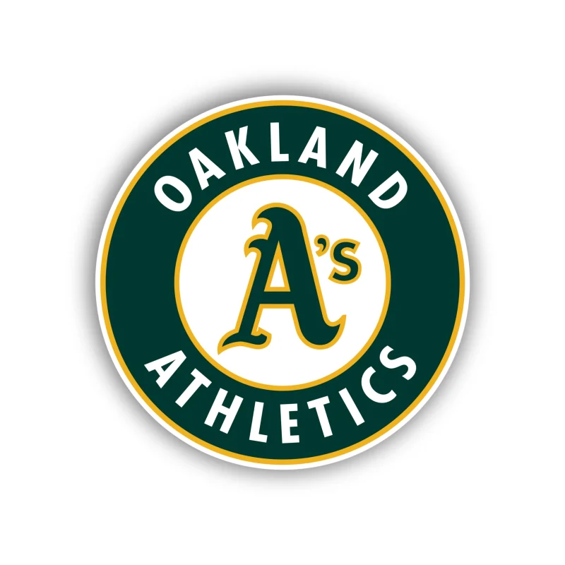 Oakland Athletics - Green Circle with Name - Iron On DTF Transfer - Custom Size