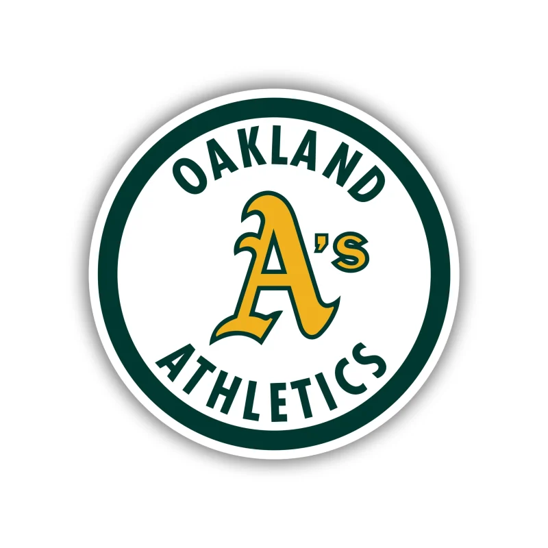 Oakland Athletics - White Circle with Name - Iron On DTF Transfer - Custom Size