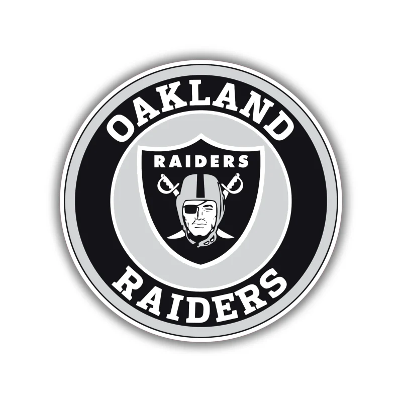 Oakland Raiders Full Color Vinyl Sticker - Custom Size