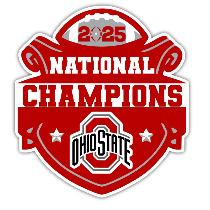 Ohio State Buckeyes - 2025 National Champions - Shield - Full Color Vinyl Decal