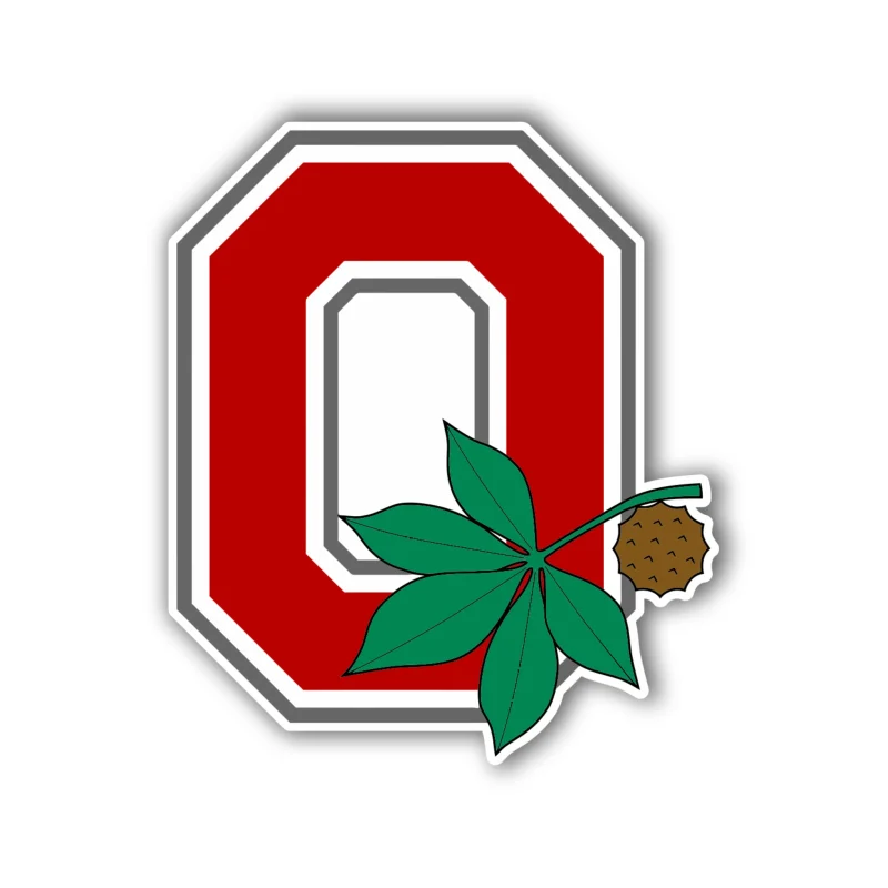 Ohio State Buckeyes - Red O With Leaf - Iron On DTF Transfer - Custom Size