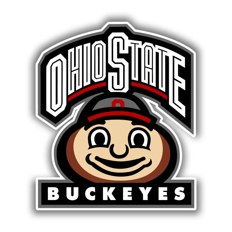 Ohio State Buckeyes - White Lettering with Mascot - Iron On DTF Transfer - Custom Size