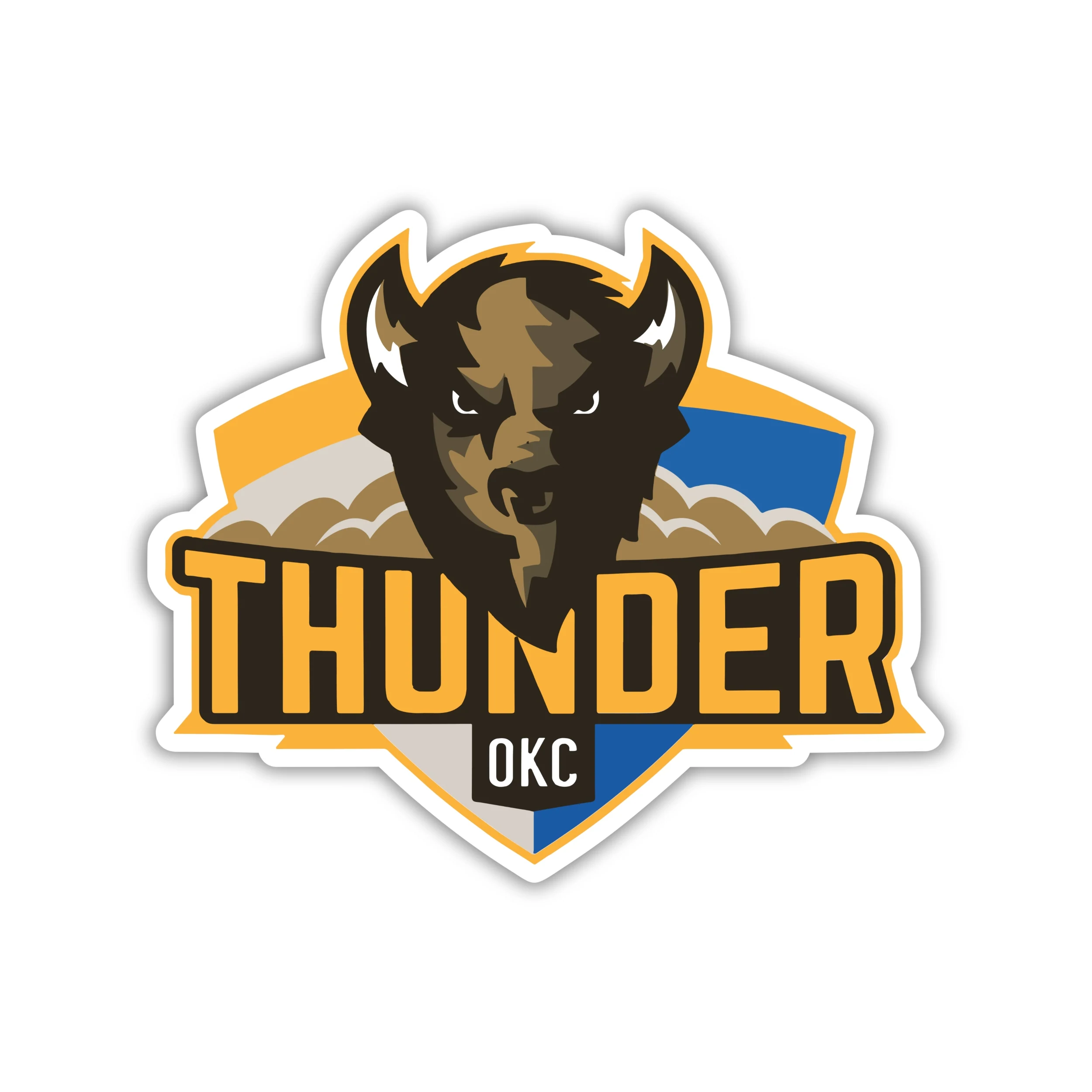 Oklahoma City Thunder - Bison With Name Below - Iron On DTF Transfer - Custom Size