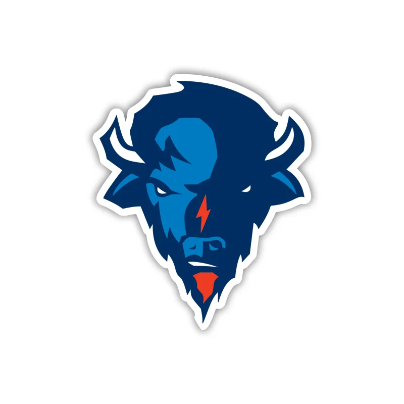 Oklahoma City Thunder - Blue Bison Head - Iron On DTF Transfer - Custom Size