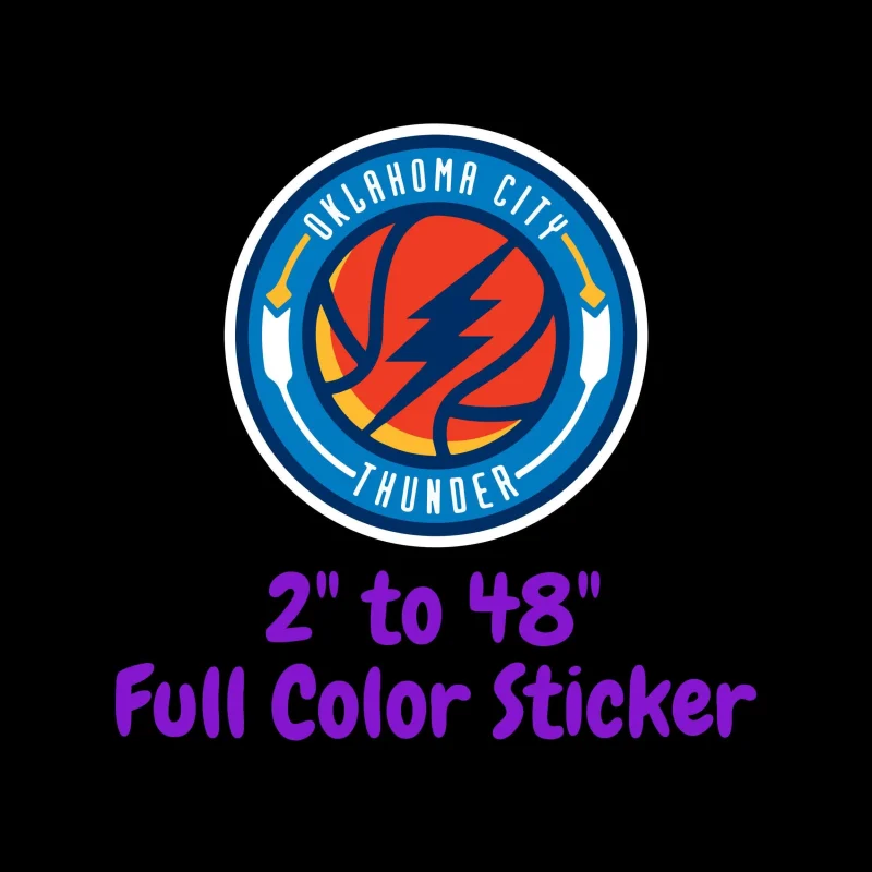 Oklahoma City Thunder Full Color Vinyl Sticker - Custom Size